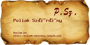 Poliak Szörény névjegykártya